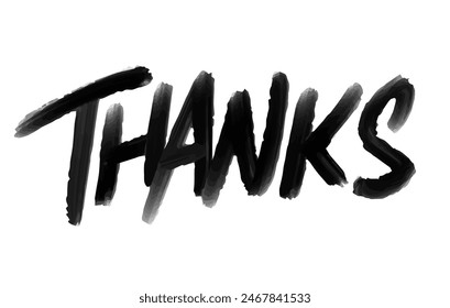 Thanks Black Bold. Thank you Brushpen font vector. Calligraphy script. Expressive Felt-tipped marker typeface. Thanksgiving day.