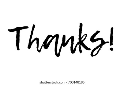 thanks black white text postcard handwritten hand writing written brush calligraphy illustration typography design vector creative icon  quote
