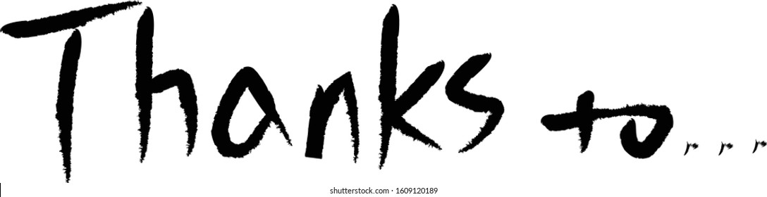 thanks to calligraphy brush handwriting