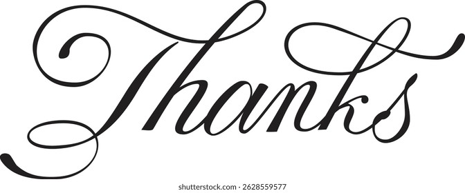 Thanks calligraphy cursive hand written