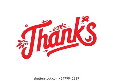 thanks calligraphy vector letter style