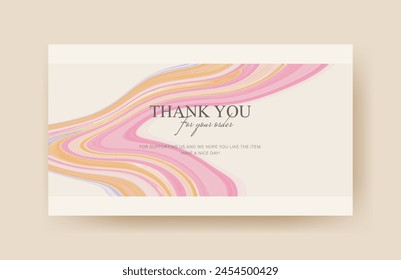 Thanks card abstract liquid shape and golden lines elements design