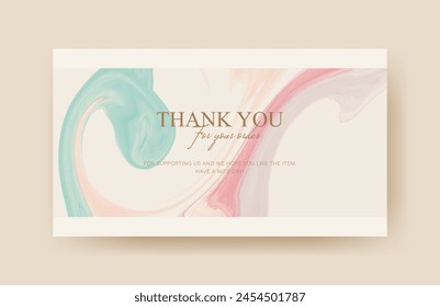 Thanks card abstract liquid shape and golden lines elements design