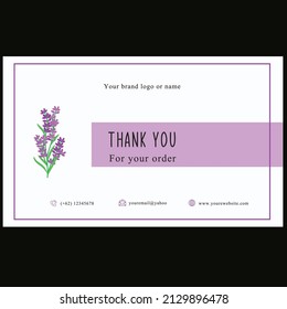 thanks card for business or wedding