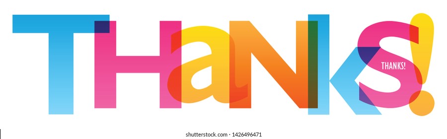 THANKS! colorful concept word typography banner