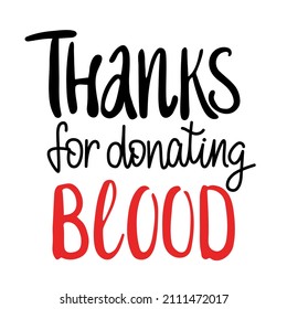Gracias por donar mensajes de sangre. Gratitud por dar sangre. Diseño de tipografía vectorial para tarjetas, afiches, banner, aplicación, web.