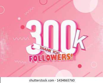 Thanks followers design, illustration for Social Networks. Web user or blogger celebrates