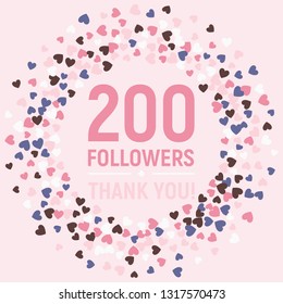 Thanks for following. Social network banner template design. Vector illustration. Social media image - Thank you followers. Abstract geometric random pattern background in millennial pink colors.