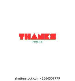 Thanks friend vector design in white background