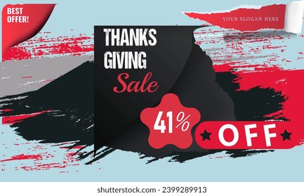 thanks giving 41% off banner. Special discount offer design. Product discount festival