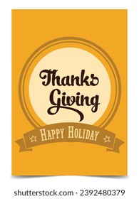 Thanks giving card template simple color 