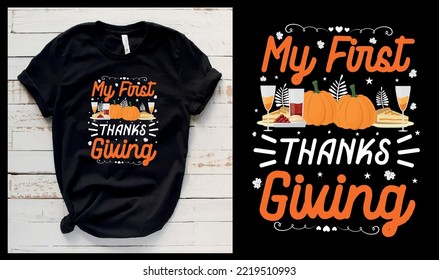 Thanks giving colorful t shirt for print on demand