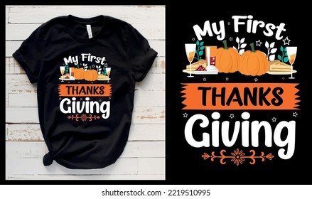 Thanks giving colorful t shirt for print on demand