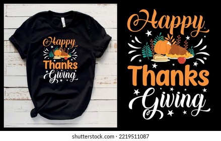 Thanks giving colorful t shirt for print on demand