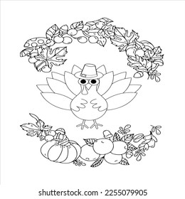 Thanks giving coloring page for kids.