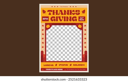 Thanks Giving Day Flyer.  Vector illustration