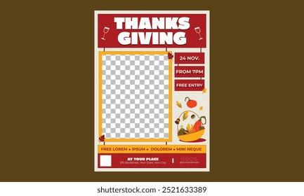 Thanks Giving Day Flyer.  Vector illustration