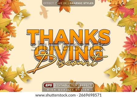 Thanks giving discount editable 3d text effect template