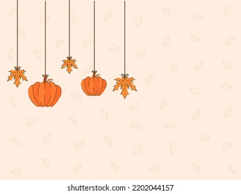 Thanks Giving Festival Concept with Pumpkin, Autumn Leaves.