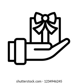 thanks giving gift Xmas editable outline icon.
