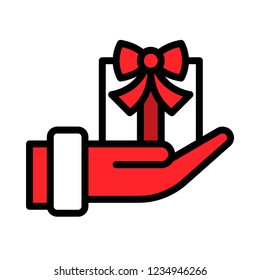 thanks giving gift Xmas filed editable outline icon.