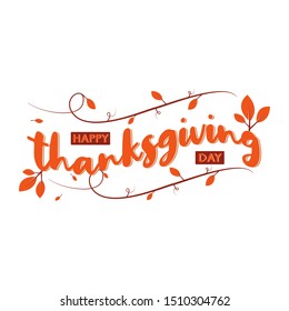 Thanks Giving Leaf Vintage Design Vector