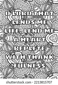Thanks Giving line art illustration coloring page