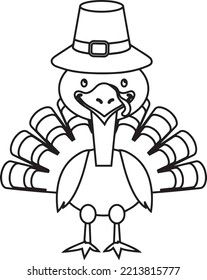 Thanks Giving line art illustration coloring page