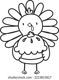Thanks Giving line art illustration coloring page