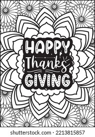 Thanks Giving line art illustration coloring page