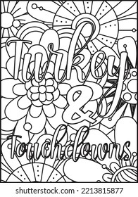 Thanks Giving line art illustration coloring page