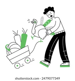 Thanks giving Linear Mini Illustrations 
