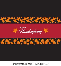 Thanks giving poster, wallpaper and flyer design with maple leaf. 
