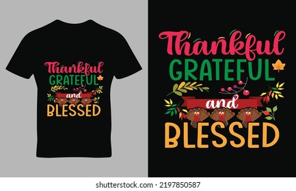 Thanks giving quote typography t-shirt design vector