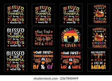 Thanks giving Shirt bundle, Set of Thanks giving t  t-shirt, Turkey day
