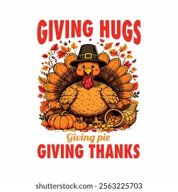 thanks giving t shirt design illustration