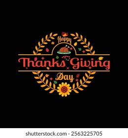 thanks giving t shirt design illustration