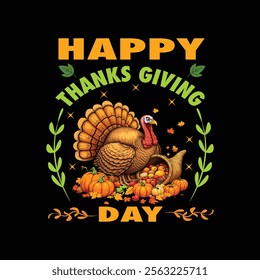 thanks giving t shirt design illustration