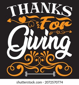 Thanks for giving, t-shirt design vector file.