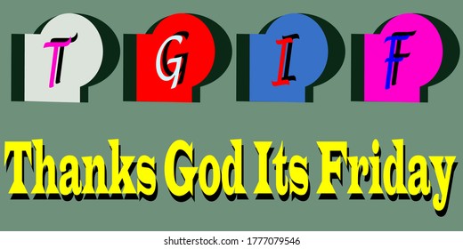 Thanks God Its Friday communication word short form animated text background.
