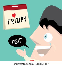 thanks god it's friday concept. i love friday - vector illustration