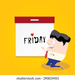 thanks god it's friday concept. i love friday - vector illustration