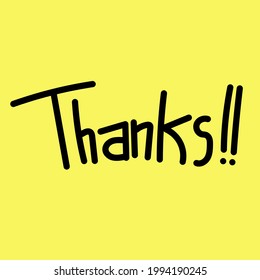 thanks hand drawn vector illustration