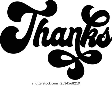 Thanks hand writing for cards, stamps, letters vector file