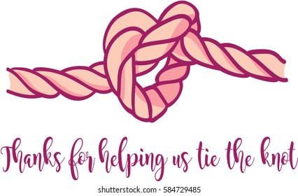 Thanks For Helping Us Tie The Knot Wedding Thank-you Card