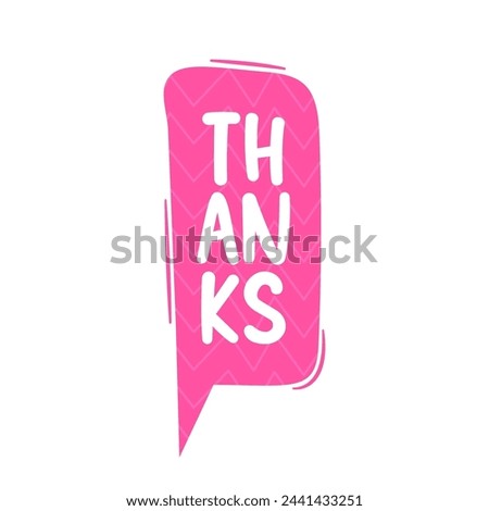 Thanks A Humble Expression Encased In A Speech Bubble, Radiating Gratitude And Warmth, Symbolizing Appreciation