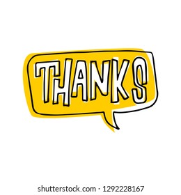 Thanks icon in doodle style