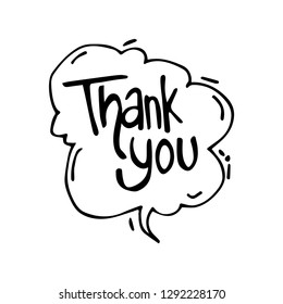 Thanks icon in doodle style