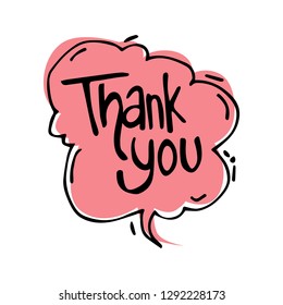 Thanks icon in doodle style