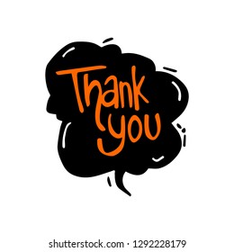Thanks icon in doodle style